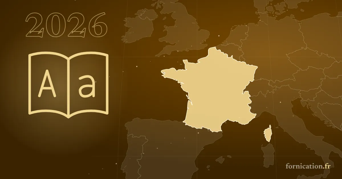 Couverture illustrée : un dictionnaire sur une carte (France), 2026