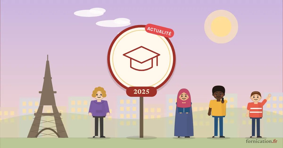 Couverture illustrée : une toque de diplômé sur une carte (France), 2025